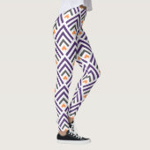 Moderne klassieke geometrische chevron paars wit leggings (Rechts)