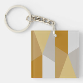 Moderne Klassieke Geometrische Gouden Gele, Grijze Sleutelhanger