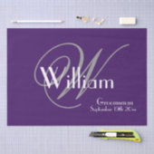 Moderne Klassieke Gepersonaliseerde Zilveren Witte Tissuepapier (Craft)