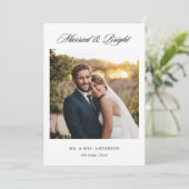 Moderne klassieke getrouwde en heldere foto feestdagenkaart (Staand voorkant)