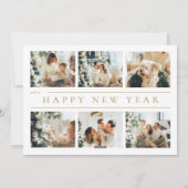 Moderne Klassieke Gouden Vrolijke Kerstmis Fotocol Feestdagenkaart (Achterkant)