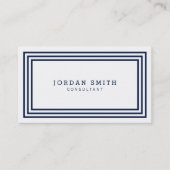 Moderne Klassieke grenzen Navy Blue en White Visitekaartje (Voorkant)