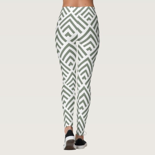 Moderne klassieke grijze witte patroongeometrische leggings (Achterkant)