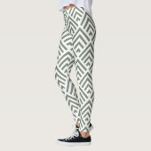 Moderne klassieke grijze witte patroongeometrische leggings (Links)