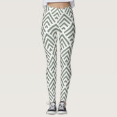 Moderne klassieke grijze witte patroongeometrische leggings (Voorkant)