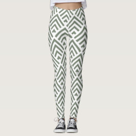 Moderne klassieke grijze witte patroongeometrische leggings