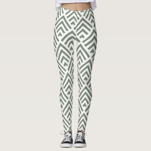 Moderne klassieke grijze witte patroongeometrische leggings