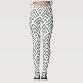 Moderne klassieke grijze witte patroongeometrische leggings