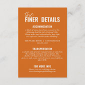 Moderne klassieke grillige kleurrijke bruiloft det informatiekaartje (Voorkant)