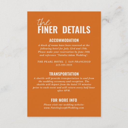 Moderne klassieke grillige kleurrijke bruiloft det informatiekaartje (Voorkant)