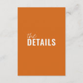 Moderne klassieke grillige kleurrijke bruiloft det informatiekaartje (Achterkant)