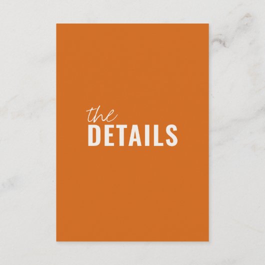 Moderne klassieke grillige kleurrijke bruiloft det informatiekaartje (Achterkant)