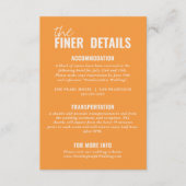 Moderne klassieke grillige kleurrijke bruiloft det informatiekaartje (Voorkant)