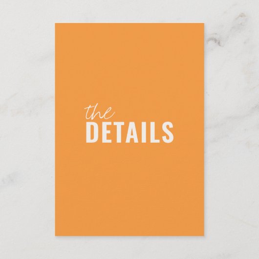 Moderne klassieke grillige kleurrijke bruiloft det informatiekaartje (Achterkant)