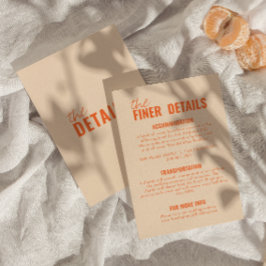 Moderne klassieke grillige kleurrijke bruiloft det informatiekaartje