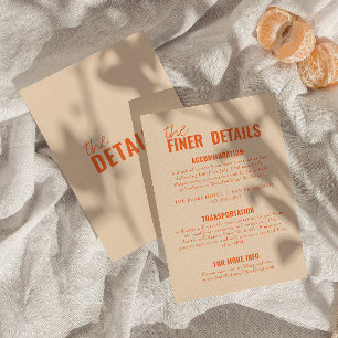 Moderne klassieke grillige kleurrijke bruiloft det informatiekaartje