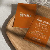 Moderne klassieke grillige kleurrijke bruiloft det informatiekaartje