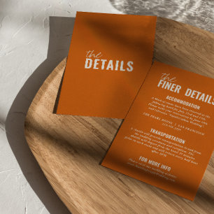 Moderne klassieke grillige kleurrijke bruiloft det informatiekaartje