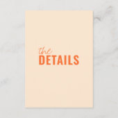 Moderne klassieke grillige kleurrijke bruiloft det informatiekaartje (Achterkant)