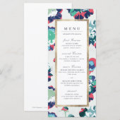 Moderne, klassieke groene abstracte bruinktbruilof menu (Voorkant / Achterkant)