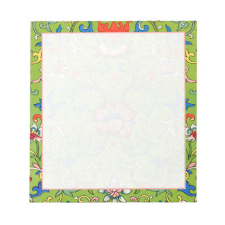 Moderne klassieke groene chinoiserie notitieblok