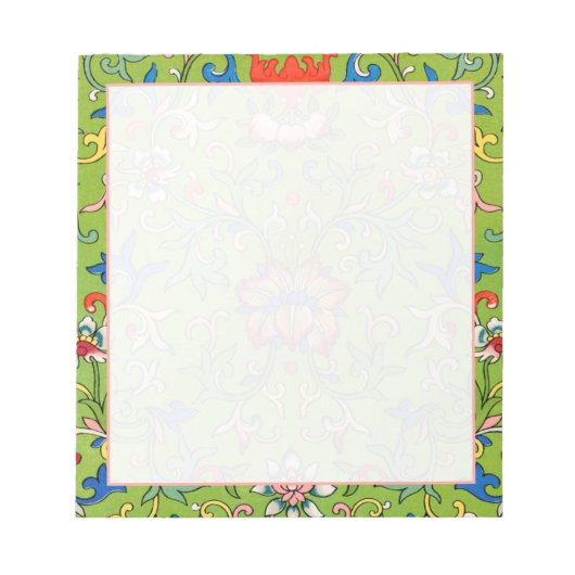 Moderne klassieke groene chinoiserie notitieblok (Voorkant)