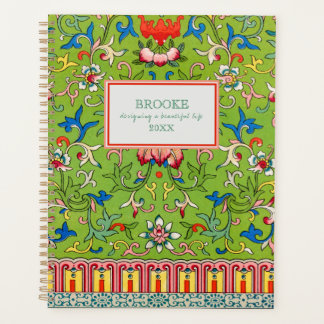 Moderne klassieke groene Chinoiserie Planner