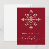 Moderne Klassieke, heldere, vrolijke Red- en Gold- Feestdagenkaart (Voorkant / Achterkant)