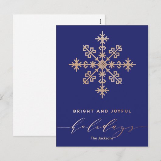 Moderne Klassieke, heldere, vrolijke Red- en Gold- Feestdagenkaart (Voorkant / Achterkant)