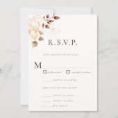 Moderne Klassieke Herfst Blush Bloemige Trouw RSVP Kaart (Voorkant)