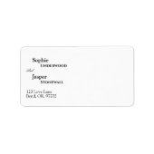 Moderne klassieke huwelijksadreslabel etiket (Voorkant)