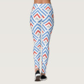 Moderne klassieke jumpercat chevron blauw en rood leggings (Achterkant)