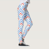 Moderne klassieke jumpercat chevron blauw en rood leggings (Rechts)