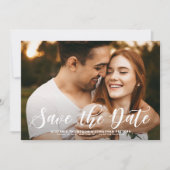 Moderne klassieke kalligrafie overlay foto save the date (Voorkant)