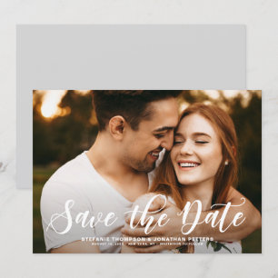 Moderne klassieke kalligrafie overlay foto save the date