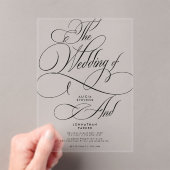 Moderne klassieke kalligrafie script duidelijke br acryl uitnodigingen (Insitu (Draagbaar))