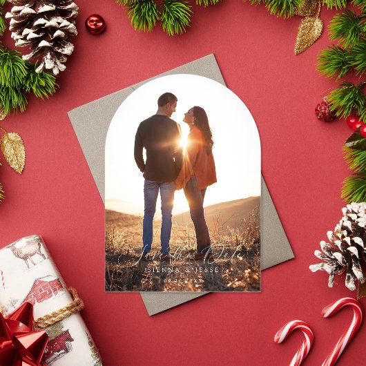 Moderne Klassieke Kalligrafie Script Foto Vakantie Acryl Uitnodigingen