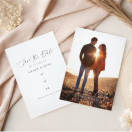 Moderne klassieke kalligrafie scriptfoto save the date