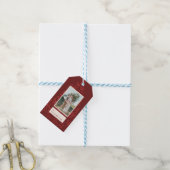 Moderne Klassieke Kerst Foto Elegant Cadeaulabel (Met Touw)