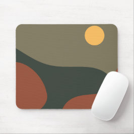 Moderne klassieke kleuren Abstracte volle maan rok Muismat