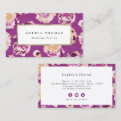 Moderne, klassieke lila abstracte bloemkool visitekaartje (Voorkant / Achterkant)
