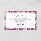 Moderne, klassieke lila abstracte bloemkool visitekaartje (Achterkant)