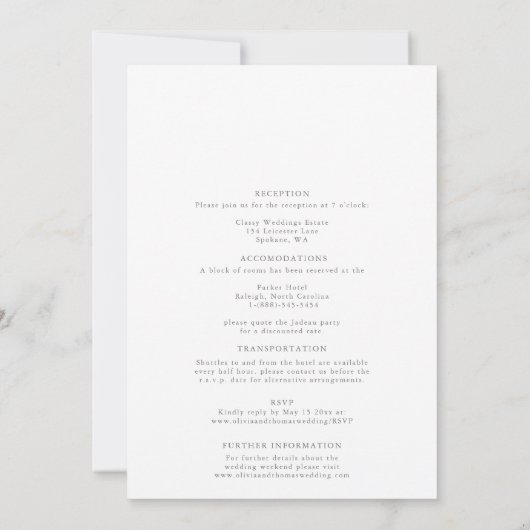 Moderne Klassieke Magnolias Gold in één bruiloft Kaart (Achterkant)