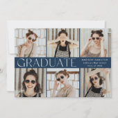 Moderne Klassieke marine 12 Foto Afstuderen Aankondiging (Voorkant)