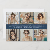 Moderne Klassieke marine 12 Foto Afstuderen Aankondiging (Achterkant)