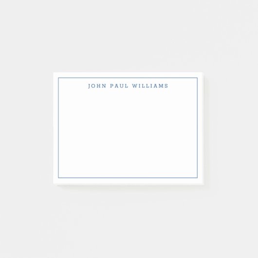 Moderne Klassieke marineblauwe dun grens lijn Post-it® Notes (Voorkant)