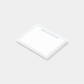 Moderne Klassieke marineblauwe dun grens lijn Post-it® Notes (Schuin)