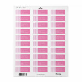 Moderne Klassieke Meisjesachtige Roze Streep Maatw Etiket (Full Sheet)