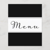 Moderne, klassieke menukaart zwart-wit brochure (Voorkant)