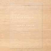 Moderne klassieke minimale bruiloft acryl uitnodigingen (Voorkant)